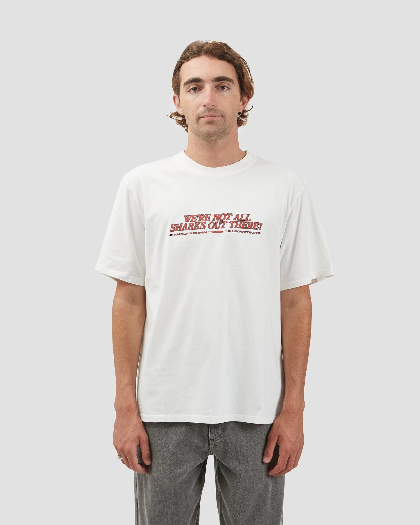 Smile T-shirt with FAIRLY NORMAL (white)