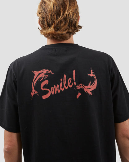 Smile T-shirt with FAIRLY NORMAL (black)